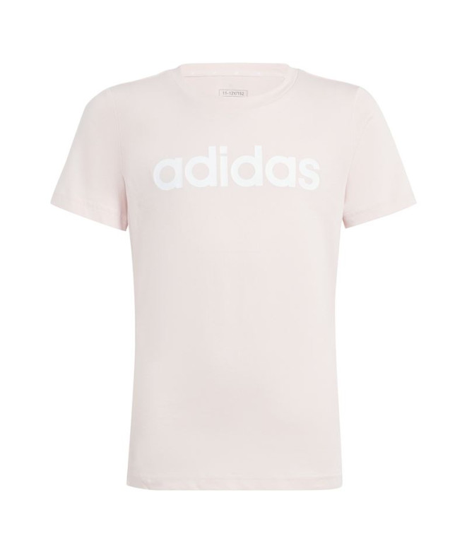 Camiseta adidas Menina Essentials Linear Logo Cotton Slim Fit Rosa