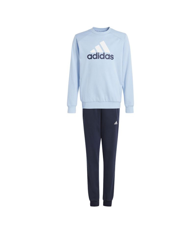 adidas French Terry Enfant Tracksuit Essentials Big Logo Bleu/Blanc