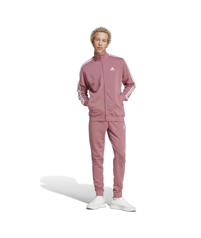 adidas French Terry Homme Tracksuit Sportswear Basic 3-Stripes Rose