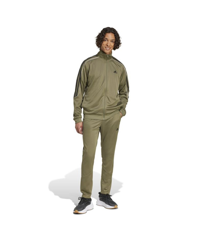 adidas Homem Fato de treino Sportswear 3-Stripes Doubleknit Olive Green