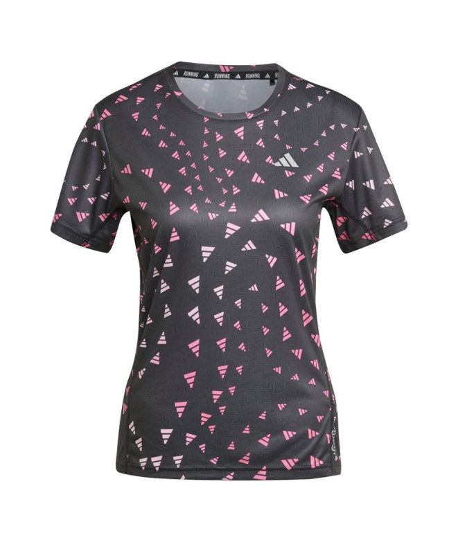 Camiseta Running adidas Mulher de Graphic Aeroready Preto