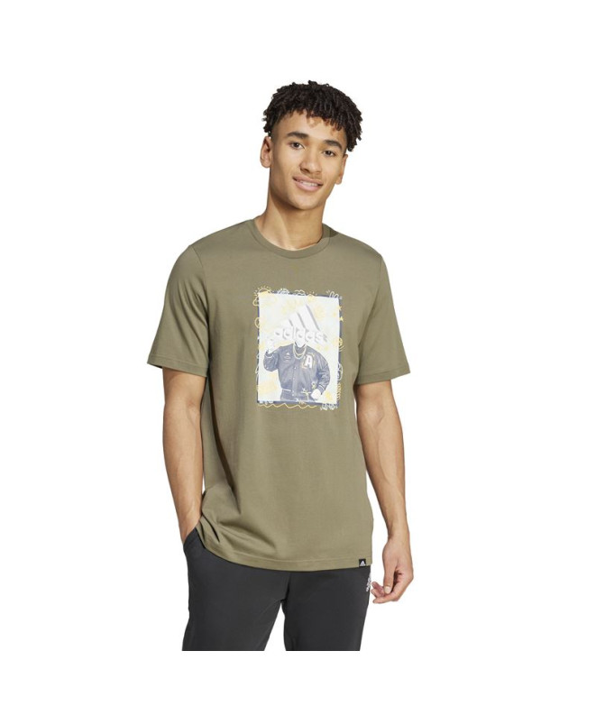 T-shirt adidas Homme Doodle Graphic Vert olive