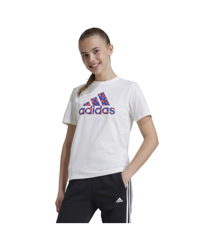 T-shirt adidas Fille Animal Print Graphic White