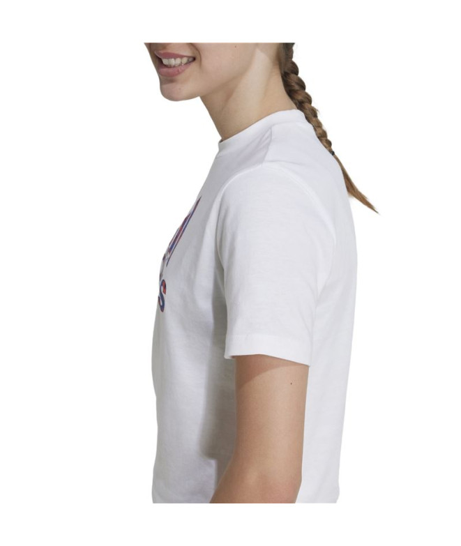 T-shirt adidas Fille Animal Print Graphic White