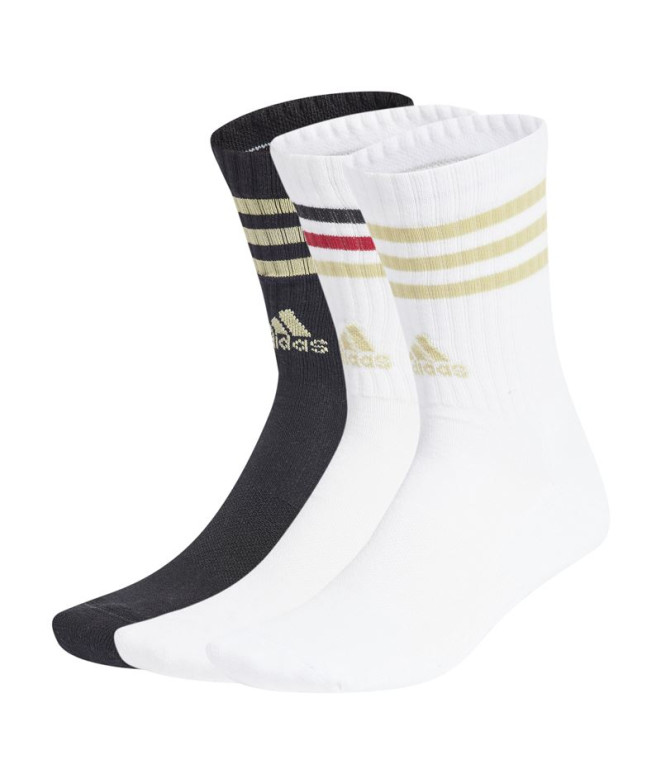 Calcetines adidas 3Stripes Cushioned Sportswear Crew 3 Pair Infantil Blanco/Negro