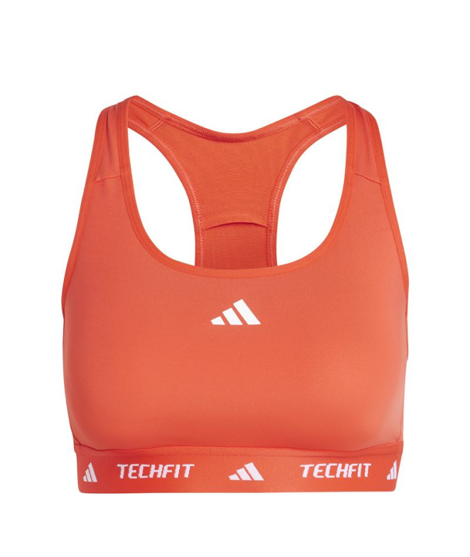 Sujetador Deportivo de Fitness adidas Techfit Medium Support Mujer Rojo