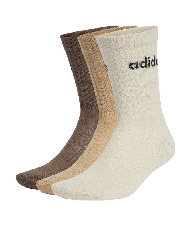 Calcetines adidas Linear Crew Cushioned 3 Pair Pack Infantil Marrón