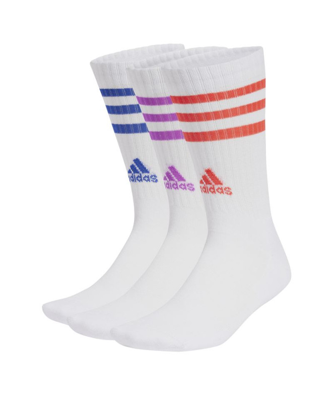 Calcetines adidas 3Stripes Cushioned Sportswear Crew 3 Pair Infantil Blanco