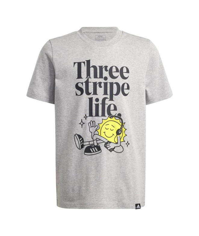 Camiseta adidas Infantil Gráfico de mesa Positivity Cinzento