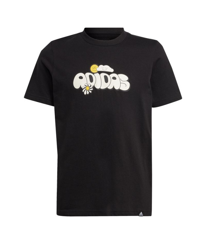 Camiseta adidas Infantil Gráfico divertido Preto