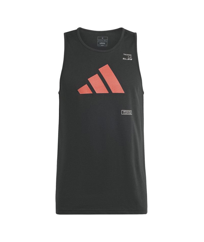 Camiseta Fitness adidas Homem All Gym Category Graphic Tank Preto