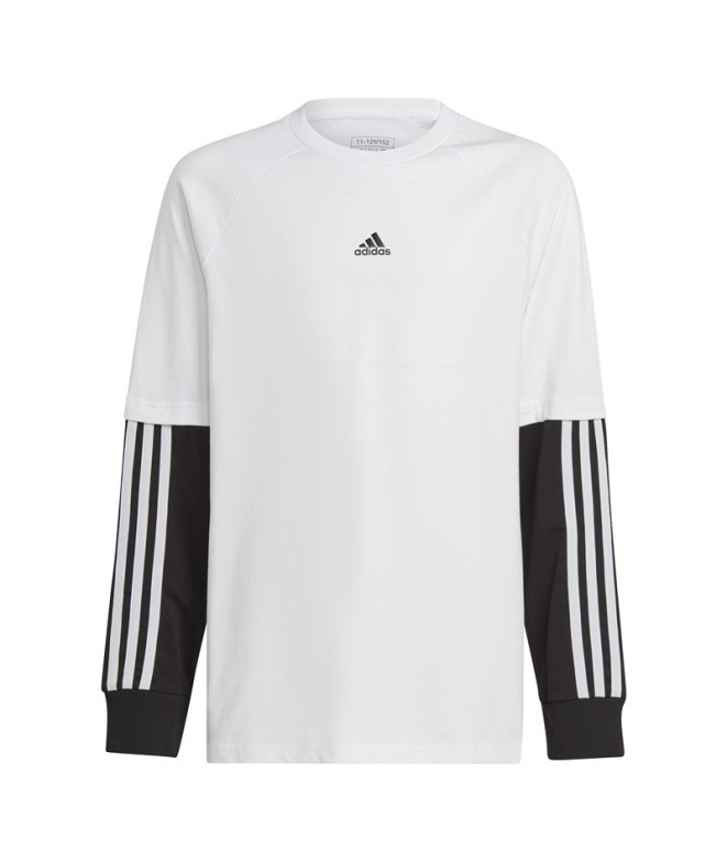 Camiseta adidas Street Jam 2 In 1 Long Sleeve Infantil Blanco/Negro