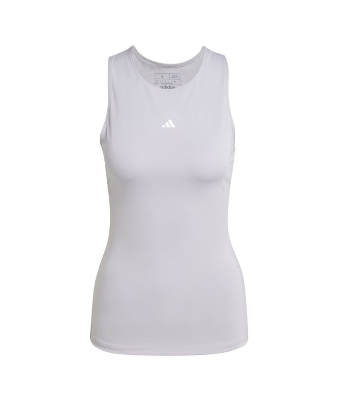 Camiseta Fitness adidas Top Mulher tanga de treino Techfit Racerback Cinzento