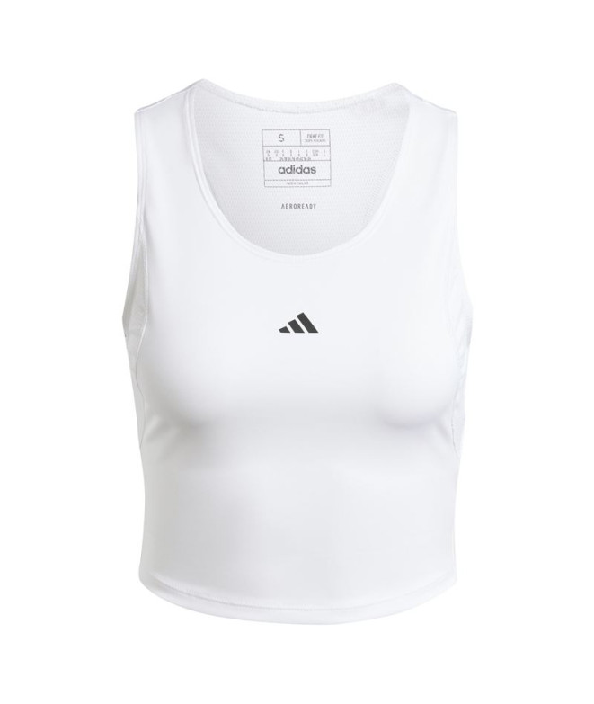 Camiseta Fitness adidas Top Mulher by Techfit Cropped Training Tank Branco