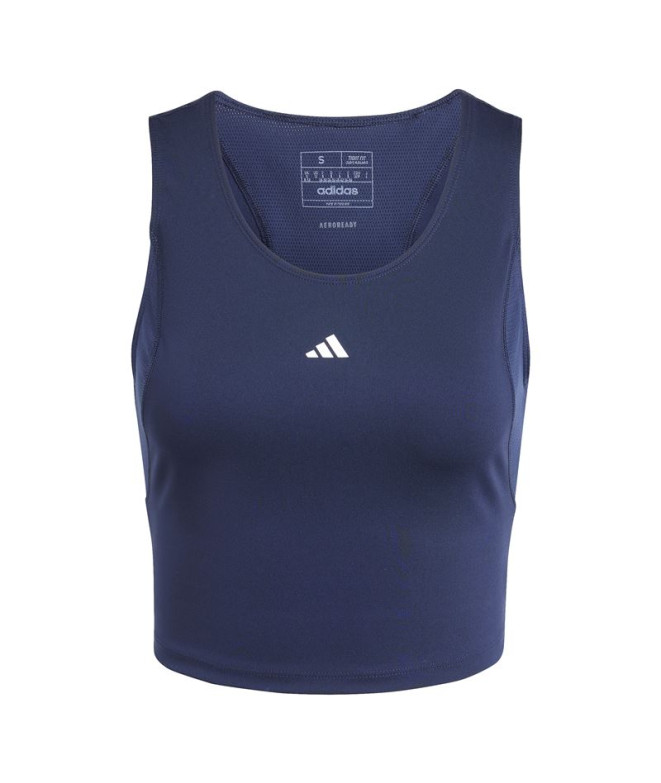 Camiseta Fitness adidas Top Mulher by Techfit Cropped Training Tank Azul