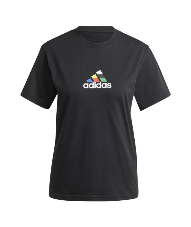 Camiseta adidas Mulher Gráfico House Of Tiro Nations Preto