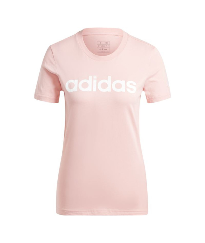 Camiseta adidas Mulher Essentials Slim Logo Rosa