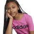 Camiseta adidas Menina Essentials Linear Logo Cotton Slim Fit Rosa
