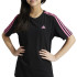 Camiseta adidas Menina Essentials 3-Stripes Cotton Loose Fit Boyfriend Preto