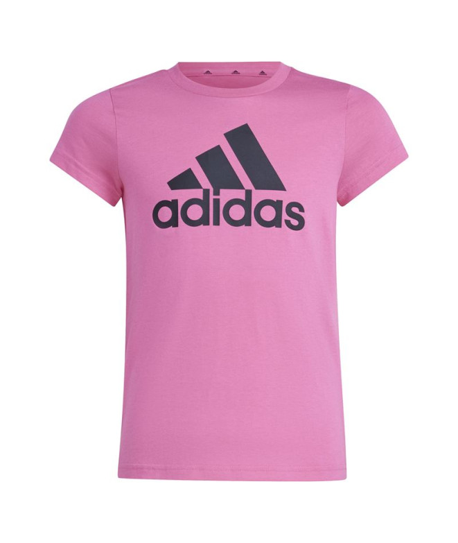 Camiseta adidas Menina Essentials Big Logo Algodão Rosa