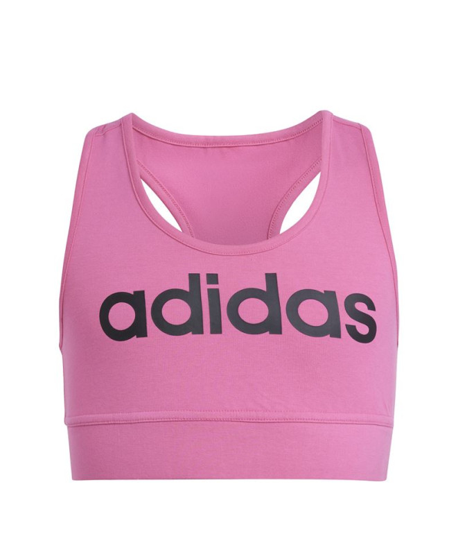 T-shirt adidas Haut Fille Essentials Logo linéaire en coton rose