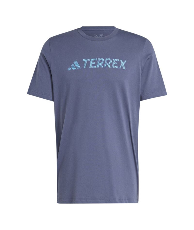 Camiseta de Montaña adidas Terrex Classic Logo Hombre Azul