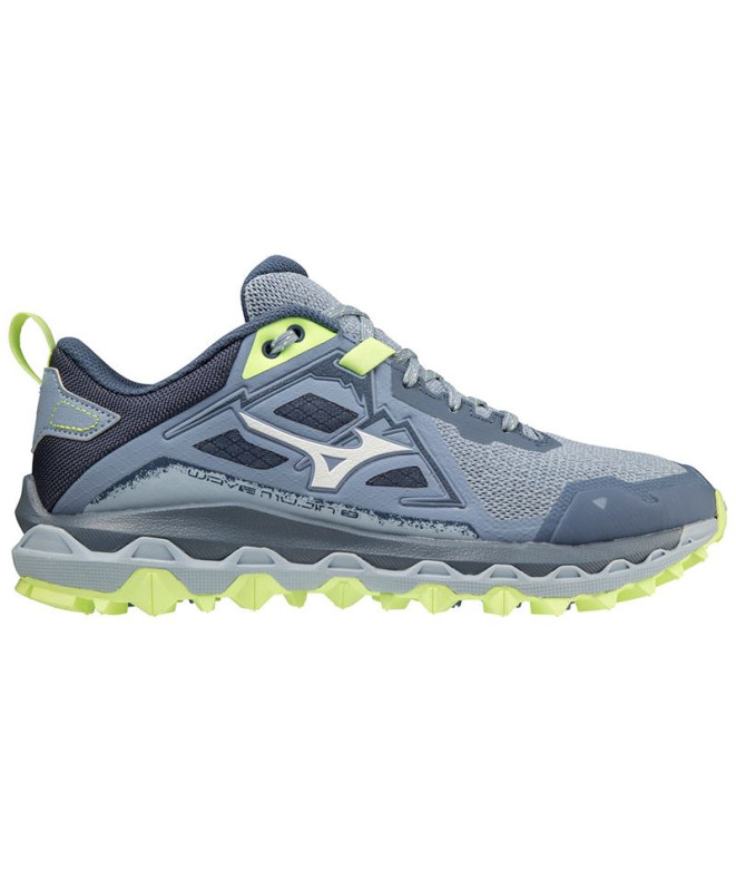 Chaussures Trail Mizuno Femme de Wave Mujin 8 Troposphere/Blanc/Neolime