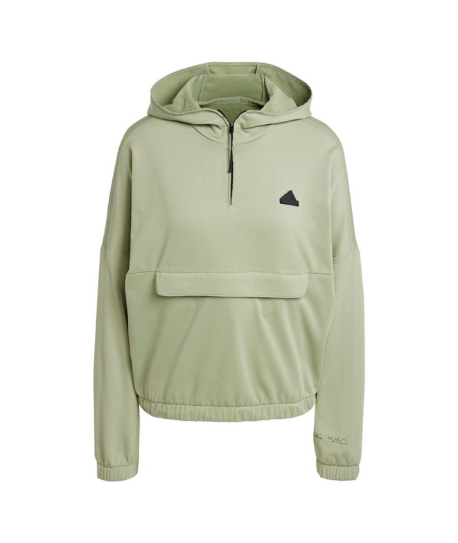 Sudadera adidas City Escape Fleece Mujer Verde