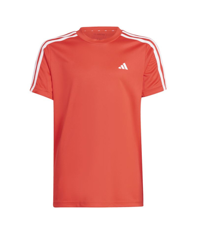 Camiseta adidas Train Essentials Aeroready 3 Bandas Regular Fit Niño Rojo