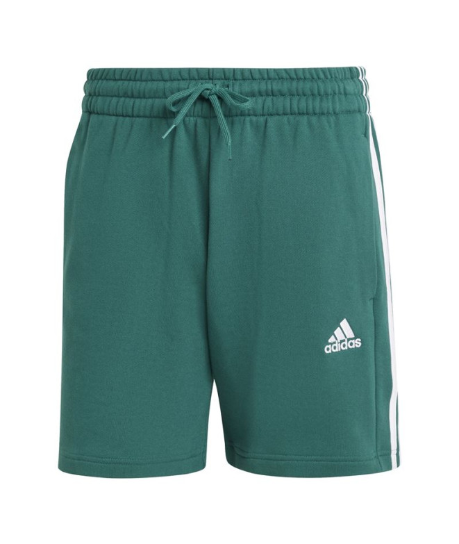 Calça adidas French Terry Homem Essentials 3-Stripes Verde