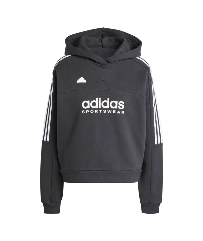 Moletom adidas Mulher Tiro Cut 3 Band Fleece Hoodie Preto/Branco