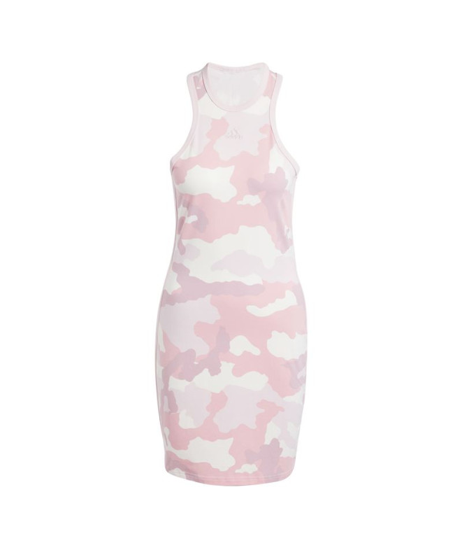 Vestido adidas Essentials 3 Bandas Camo Print Racer Back Tank Mujer Rosa