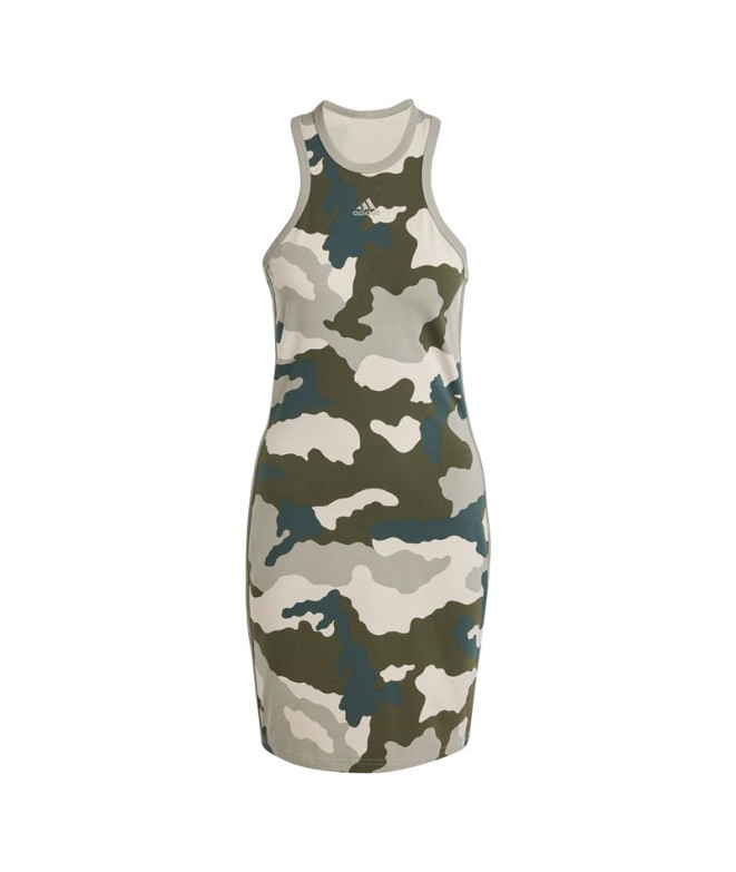 Robe adidas Femme Essentials 3-Stripes Camo Print Racer Back Tank Grey