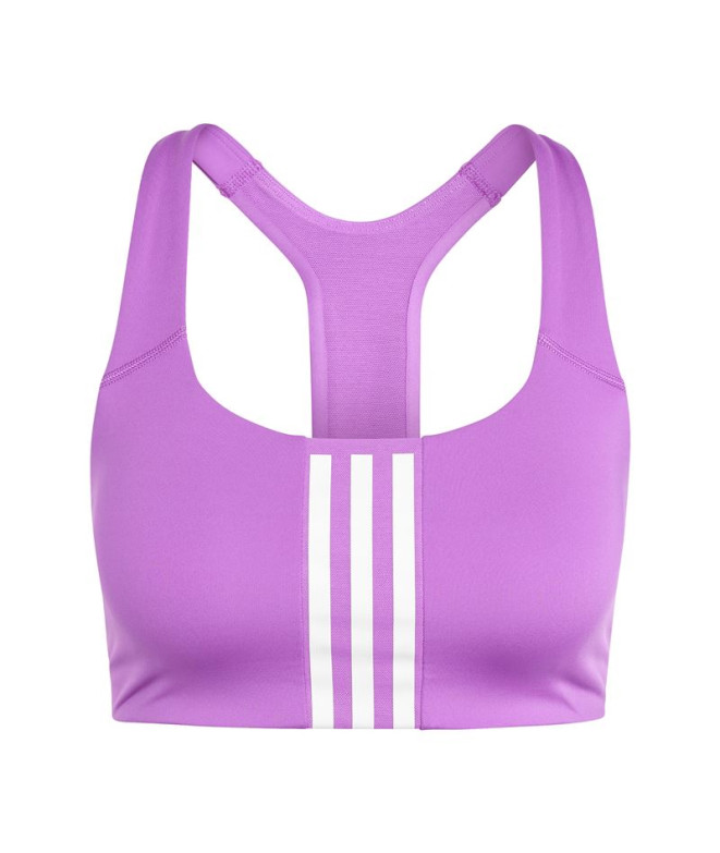 Brassiere de sport adidas Femme Powerimpact Medium Support 3-Stripes Violet