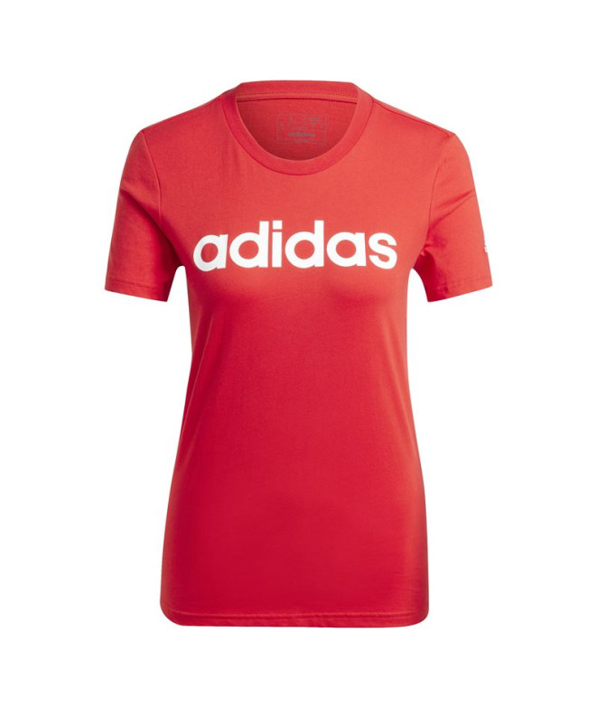 Camiseta adidas Essentials Slim Logo Mujer Rojo