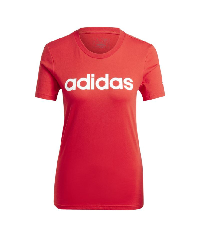 Camiseta adidas Mulher Essentials Slim Logo Vermelho