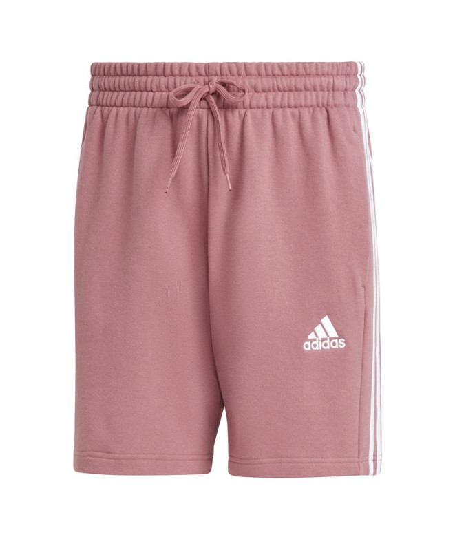 Calça adidas French Terry Homem Calções Essentials de 3 riscas cor-de-rosa