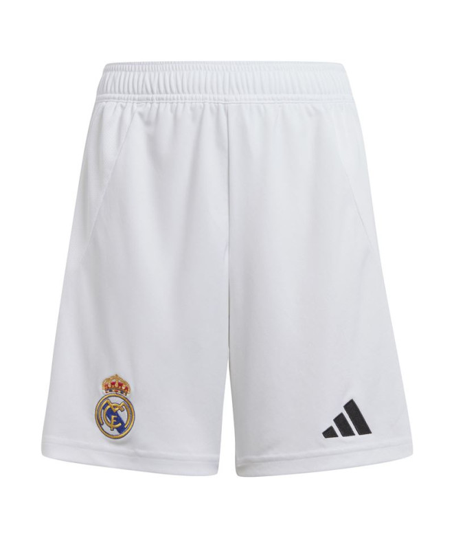 Calça Futebol adidas Menino do Real Madrid 24/25 Home Short Branco