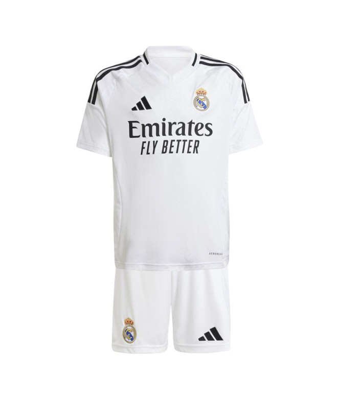 Conjunto Futebol adidas Kit Infantil do Real Madrid 24/25 Home Branco