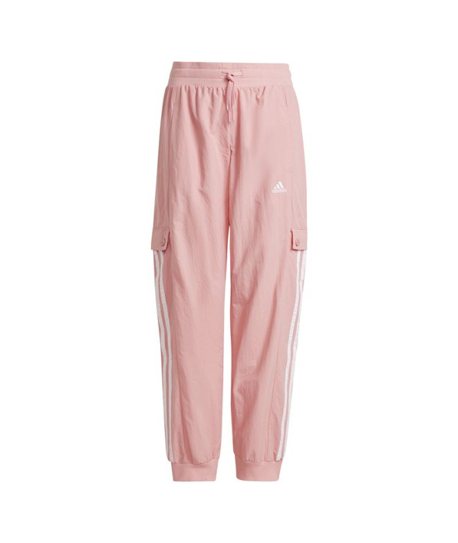 Pantalons adidas Fille Street Jam Cargo à poignets tissés Rose