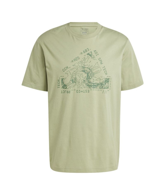 Camiseta adidas Homem City Escape Lands Graphic Verde