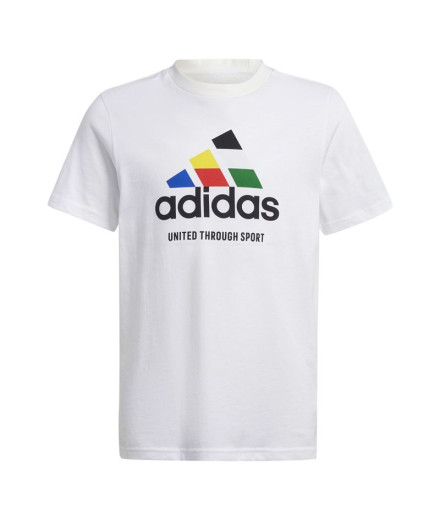 Camiseta adidas Pack Infantil Tiro Nations Graphic Branco Camiseta adidas Pack Infantil Tiro Nations Graphic Branco