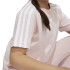 Camiseta adidas Infantil Little Essentials 3 Bandas Algodão Rosa