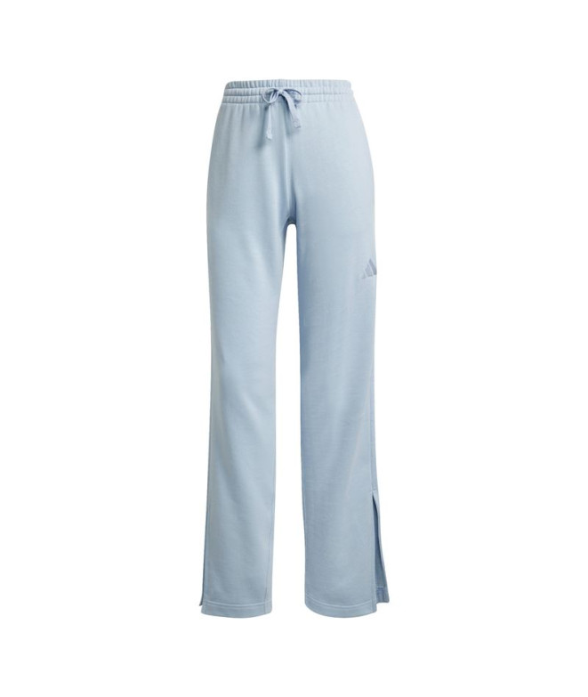 Pantalón adidas All Szn French Terry 3-Stripes Straight Leg Mujer Azul