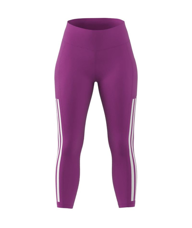 Collants Fitness adidas Femme de Optime 3Stripes Full Length Purple