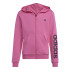 Casaco adidas Menina Essentials Logótipo linear de algodão com fecho de correr cor-de-rosa