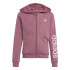 Casaco adidas Menina Essentials Logótipo linear de algodão com fecho de correr cor-de-rosa