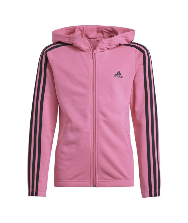 Casaco adidas Menina Essentials 3-Stripes Cotton Fullzip Rosa