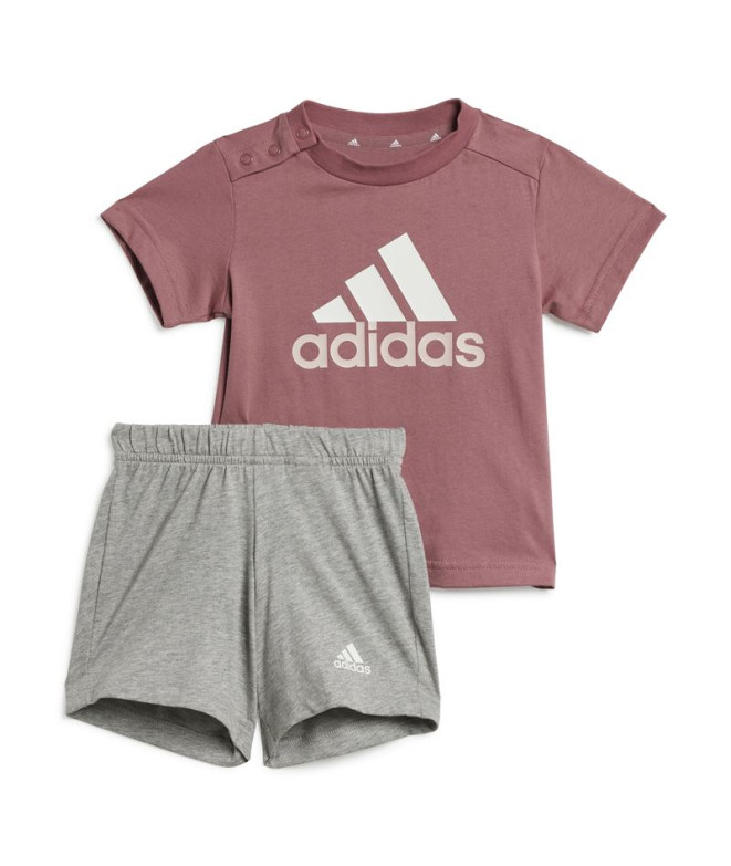 Conjunto adidas Infantil Logótipo de algodão orgânico Essentials e cor-de-rosa