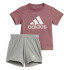Conjunto adidas Infantil Logótipo de algodão orgânico Essentials e cor-de-rosa